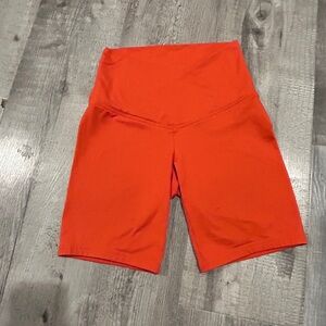 Women's Overlap Front Orange Bike Shorts - Like New (Worn Once)